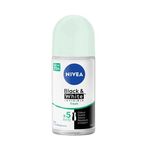 Nivea Men Black & White Invisible Fresh Roll-on Deodorant, 50ml
