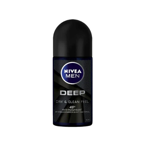 Nivea Men Deep Dry & Clean Feel 72H Anti-Perspirant Deodorant Roll-on, 50ml