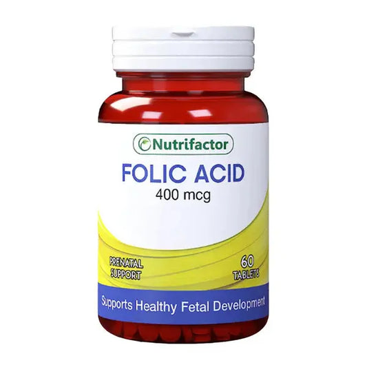 Nutrifactor Folic Acid 400mcg, 60 Tablets Nutrifactor
