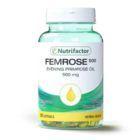 Nutrifactor Femrose Evening Primrose Oil 500mg, 60 Tablets