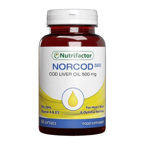 Nutrifactor Norcod Cod Liver Oil 500mg, 60 Softgels