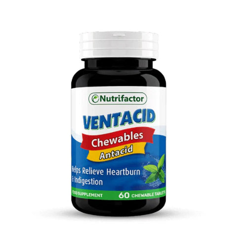 Nutrifactor Ventacid Chewables Antacid Tablets, 60 Chewable Tablets
