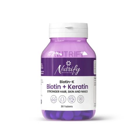 Nutrify BIOTIN-K (Biotin + Keratin) – Stronger Hair, Skin & Nails,30 Tablets