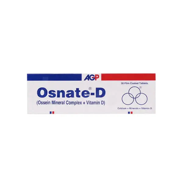 Osnate-D Tablets, 30 Capsules– AGP | Calcium & Vitamin D3 Supplement for Strong Bones AGP