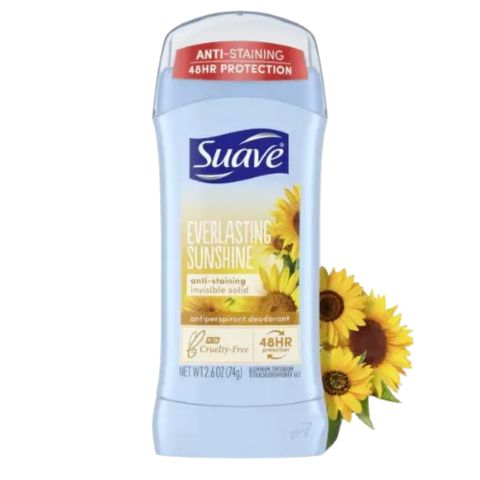 Suave Everlasting Sunshine Anti-Staining Invisible Solid Deodorant Stick, 74g