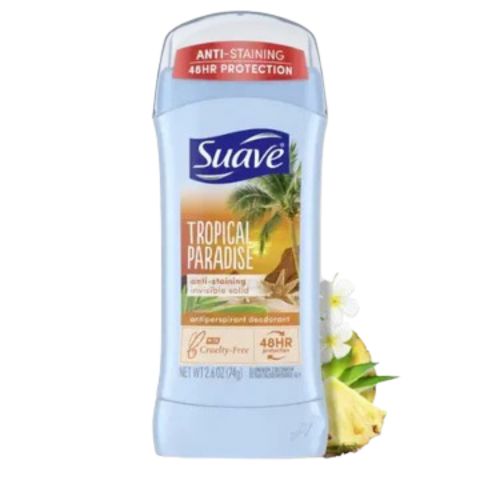 Suave Tropical Paradise Anti-Staining Invisible Solid Deodorant Stick, 74g