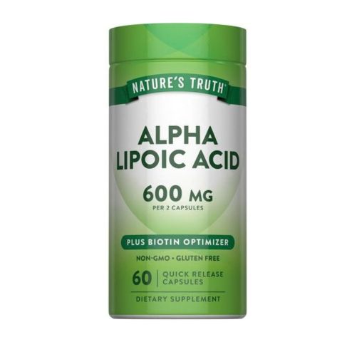 Nature's Truth Alpha Lipoic Acid 600mg + Biotin Optimizer 600mg, 60 Capsules