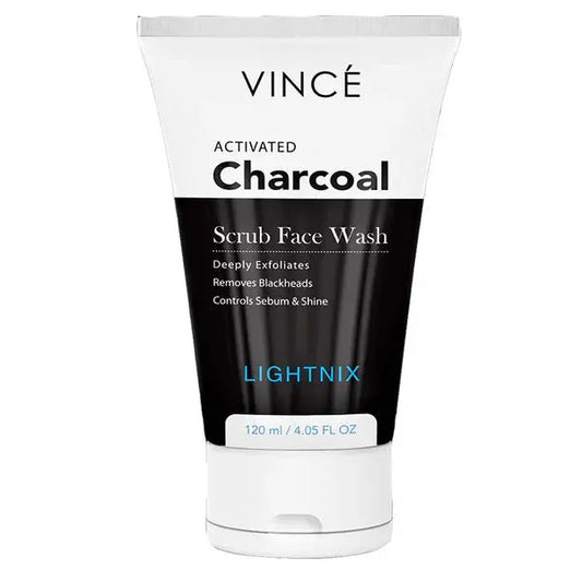 Vince Activated Charcoal Scrub Face Wash – Deep Cleansing & Detoxifying Formula for Clear, Fresh Skin 120 Ml Vince