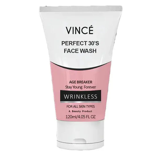 Vince Wrinkless Perfect 30’s Face Wash – Anti-Aging & Revitalizing Cleanser for Youthful Skin 120 Ml Vince