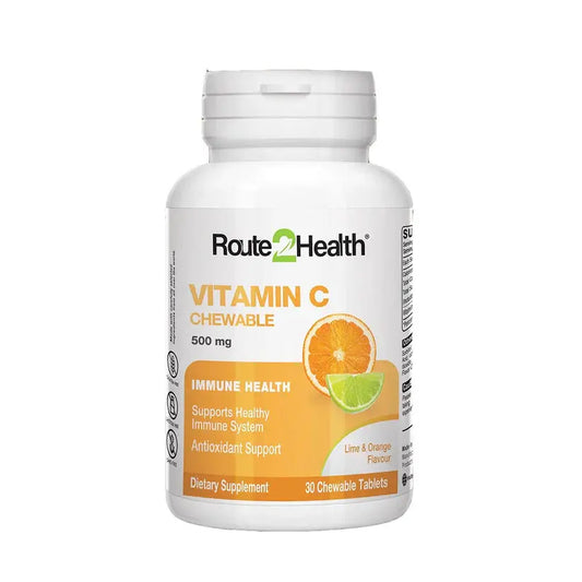Vitamin C 500mg Chewable Tablets, 30 Tablets- Route2Health Route2Health