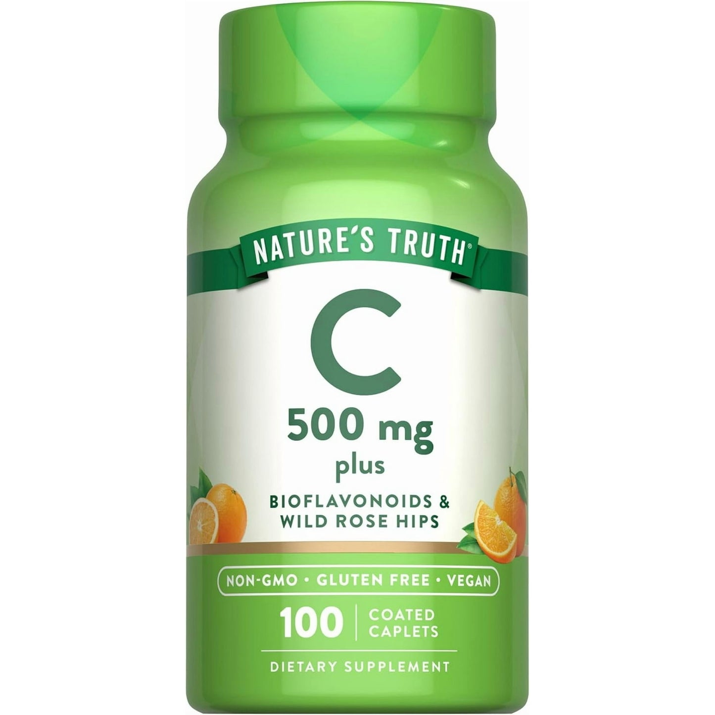Nature's Truth Vitamin C with Rose Hips and Bioflavonoids 100 Caplets | 500mg