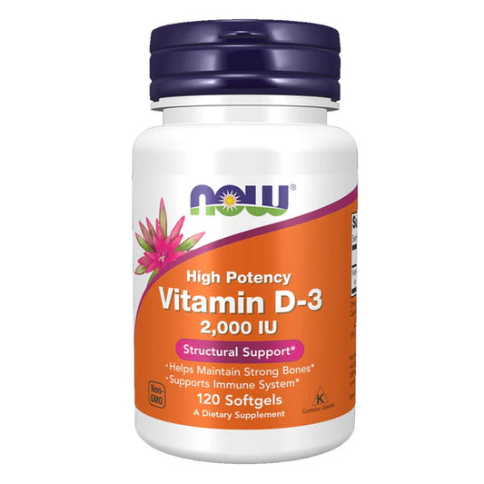 NOW Vitamin D-3 2000IU, 120 Softgels