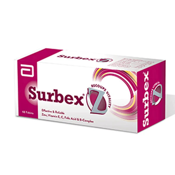 Surbex-Z – Multivitamin & Zinc Supplement for Energy & Immunity, 60 Tablets (Abbott) Abbott