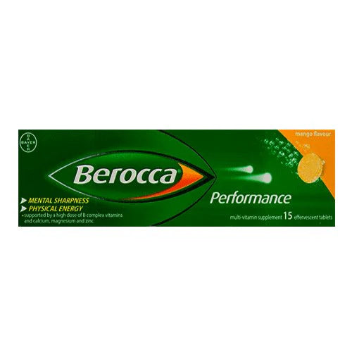 Berocca Performance (Mango) – Energy & Mental Performance Support, 15 Effervescent Tablets (Bayer) (Copy) Bayers