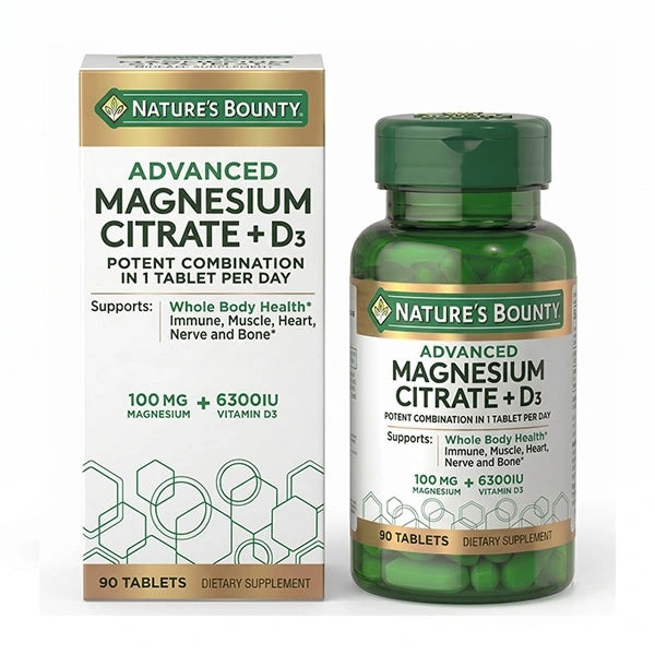 ADVANCED MAGNESIUM CITRATE WITH VITAMIN D3,90 TABLETS