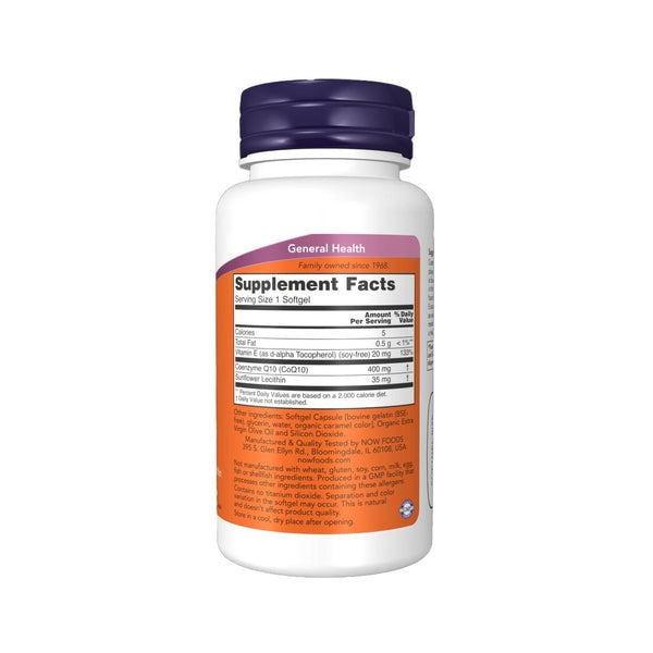 NOW CoQ10 400mg, 30 Softgels