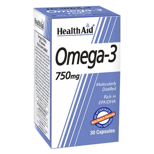 HealthAid Omega-3 750 mg , 30 Capsules - Passion Pulse