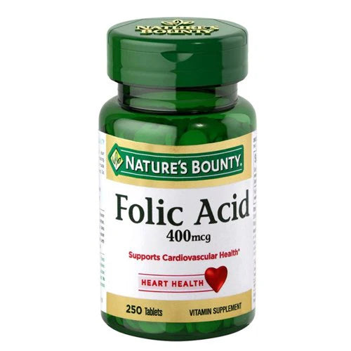 Nature's Bounty Folic Acid 400 mcg , 250 Tablets