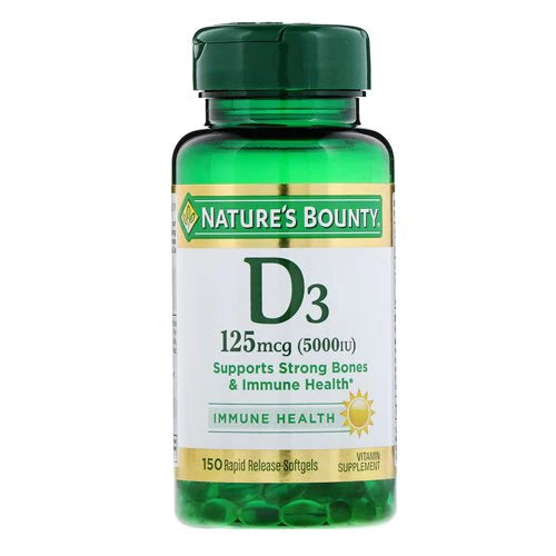 Nature's Bounty Vitamin D3 5000 IU, 150 Softgels