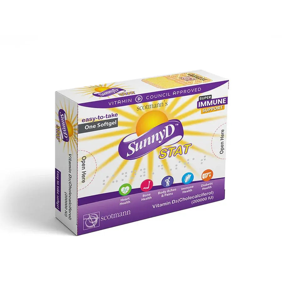 Scotmann SunnyD Stat (Vitamin D3 200,000 IU), 1 Softgels Scotmann