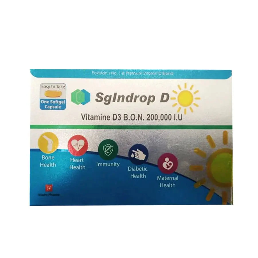 SgIndrop D Softgel Capsule (Vitamin D3 200,000 IU), 1 softgel capsules - Neutro Pharma Neutro Pharma